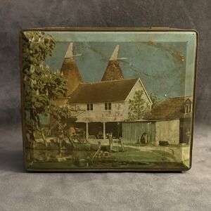Vintage Edward Sharp Biscuit Tin Grigg Farm Headcorn Kent Rustic Farmhouse MCM
